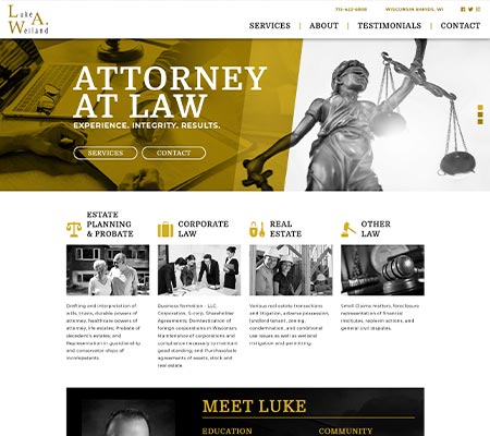 240 Group creates small business attorney and lawyer website design in Antigo.