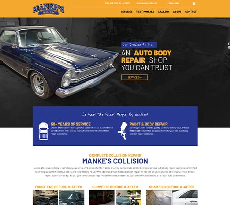 240 Group creates small business automotive repair website design in Green Bay.
