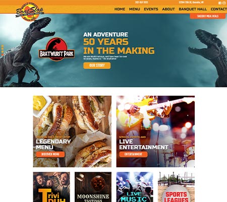 240 Group creates small business sports bar and grill restaurant website design in Shawano.